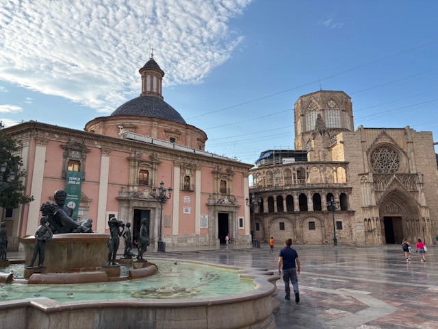 Valencia town square at early morning