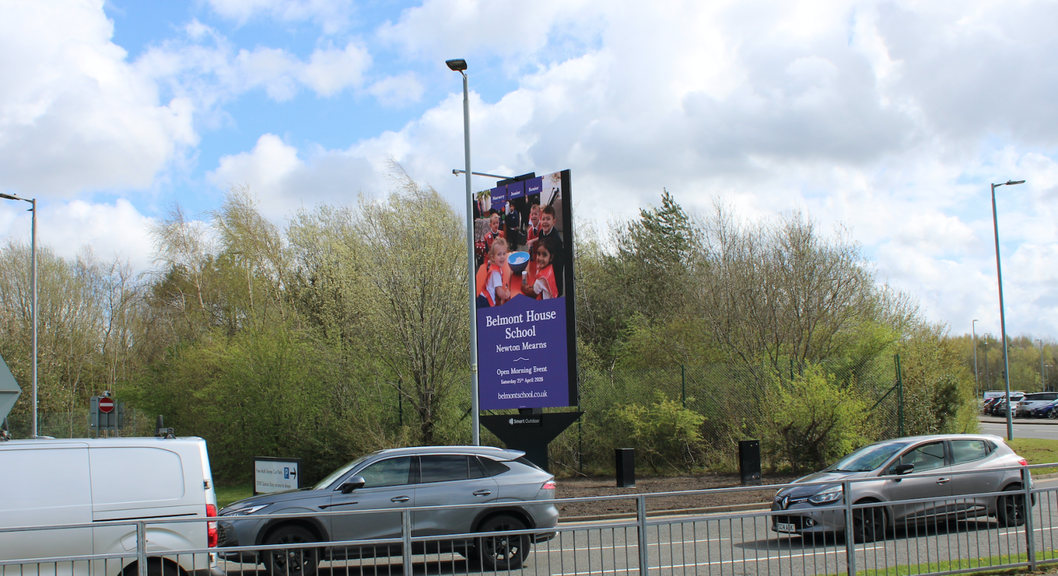outdoor advertising using glasgow silverburn billboard for belmont house school