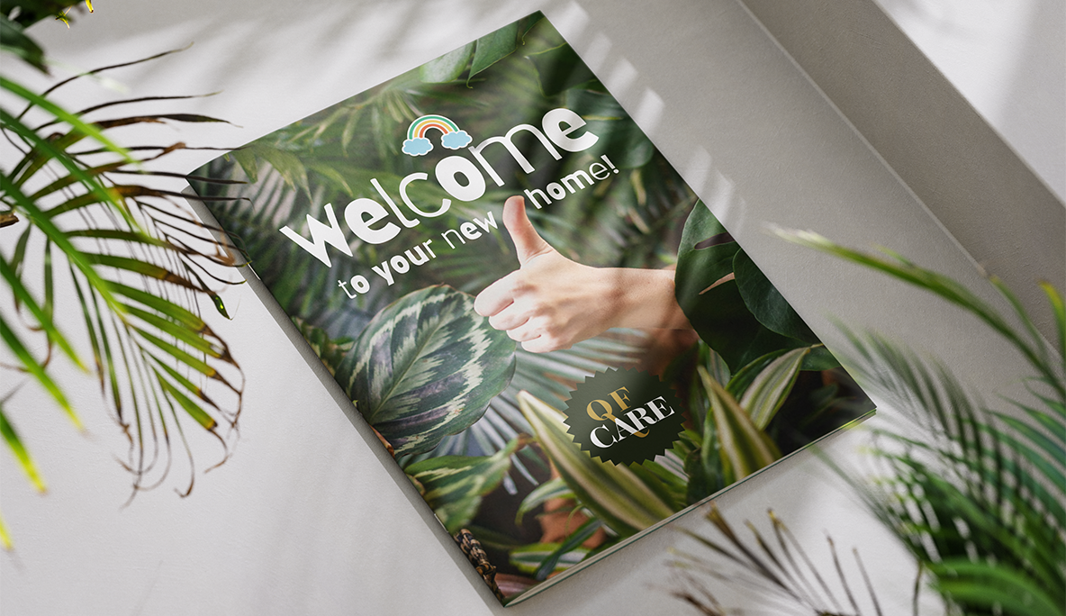 Welcome brochure designed by Cole AD for QF Care.